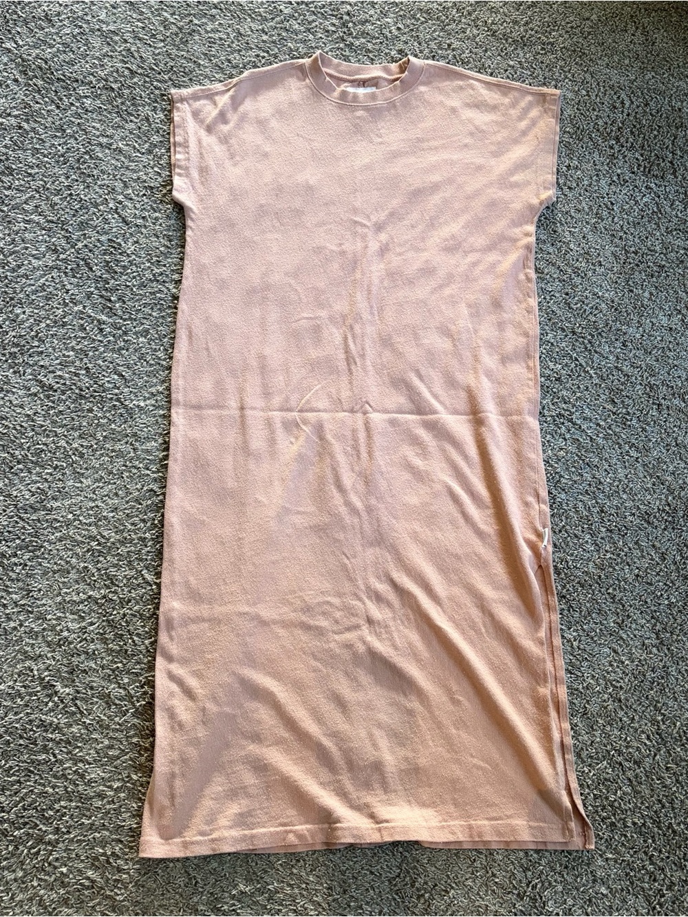 Le Bon Shoppe Pink Short Sleeve Jeanne Dress Midi 100% Cotton Minimalist Medium